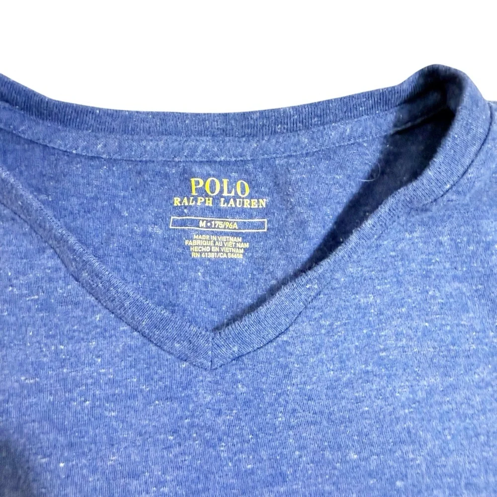 Polo Ralph Lauren Blue‎ Long Sleeve V Neck Shirt Men’s Size M